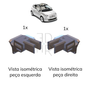 Fiat 500 Cabriolet - Kit 2x Arrastes guia barra Capota
