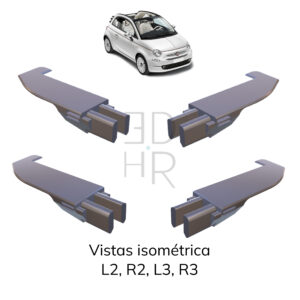 Fiat 500 Cabriolet – Kit 4x ponteira barra L2,R2,L3 e R3